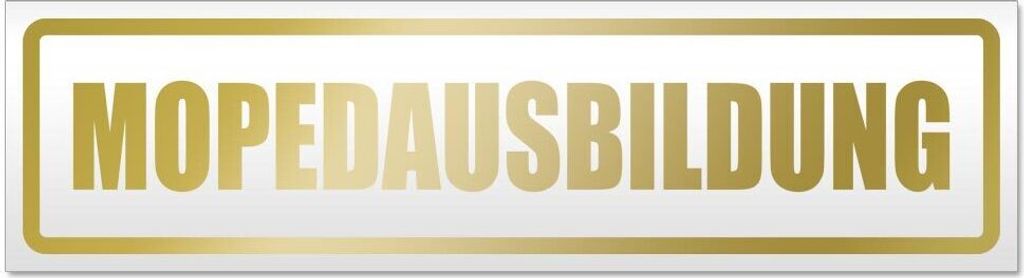 Kiwistar Mopedausbildung Magnetschild Schild magnetisch - 30cm Gold - Magnetfolie für Auto PKW Kfz