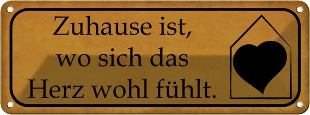 vianmo Blechschild 10x27 cm Zuhause wo sich Herz wohl fühlt Spruch Zitat