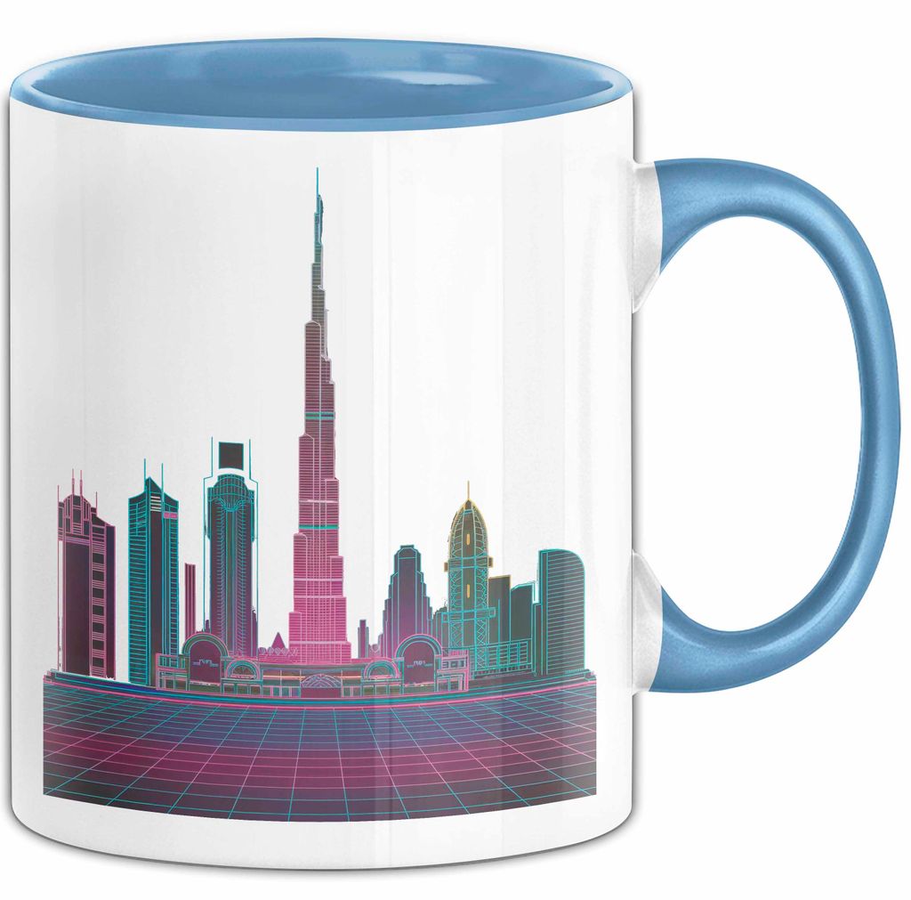 Dubai VAE Burj Khalifa Tasse Geschenk Lustige Geschenkidee Spruch (Blau)