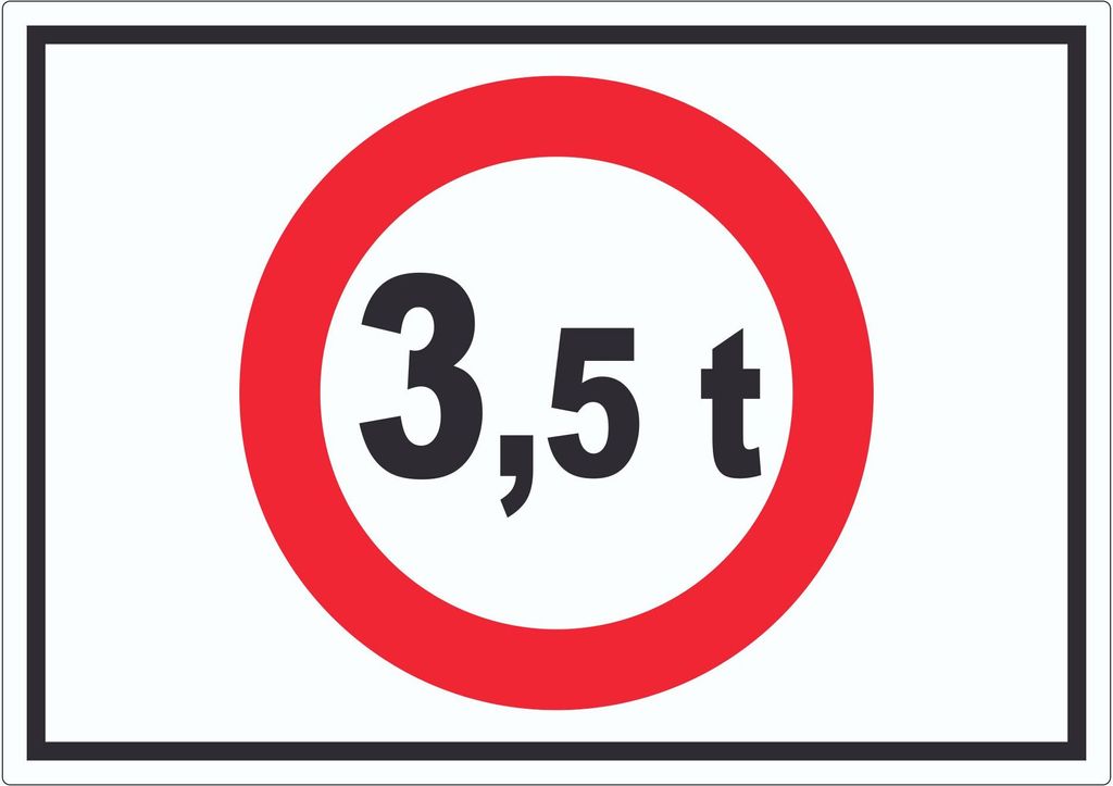 Durchfahrt verboten 3,5 Tonnen Symbol Aufkleber A1 (594x841mm)