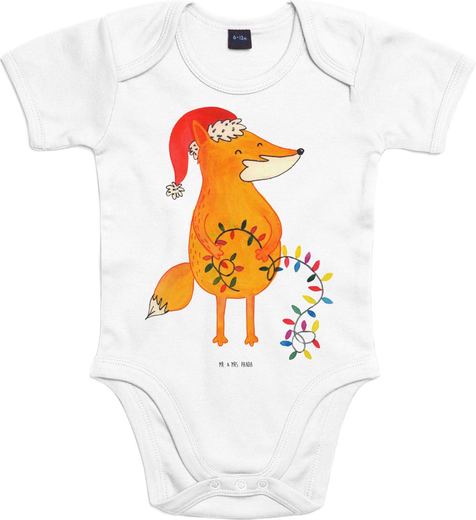 Mr. & Mrs. Panda babykleidung body Fuchs Weihnachten 12. - 18. Monat - Heather Grey - Geschenk, Strampler Baby, Nikolaus, Einteiler, Winter, Weihna...
