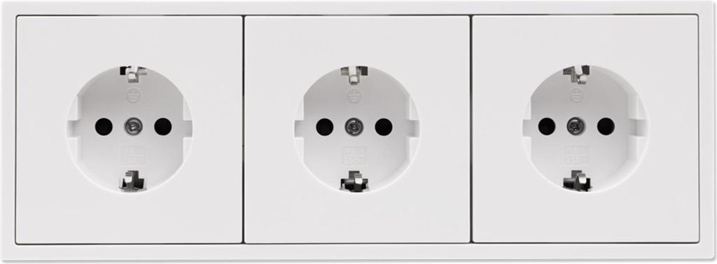 Steckdosen Set McPower Shallow "Beginner 3S-Profi", 4-teilig, Klemmanschluss, weiß, matt