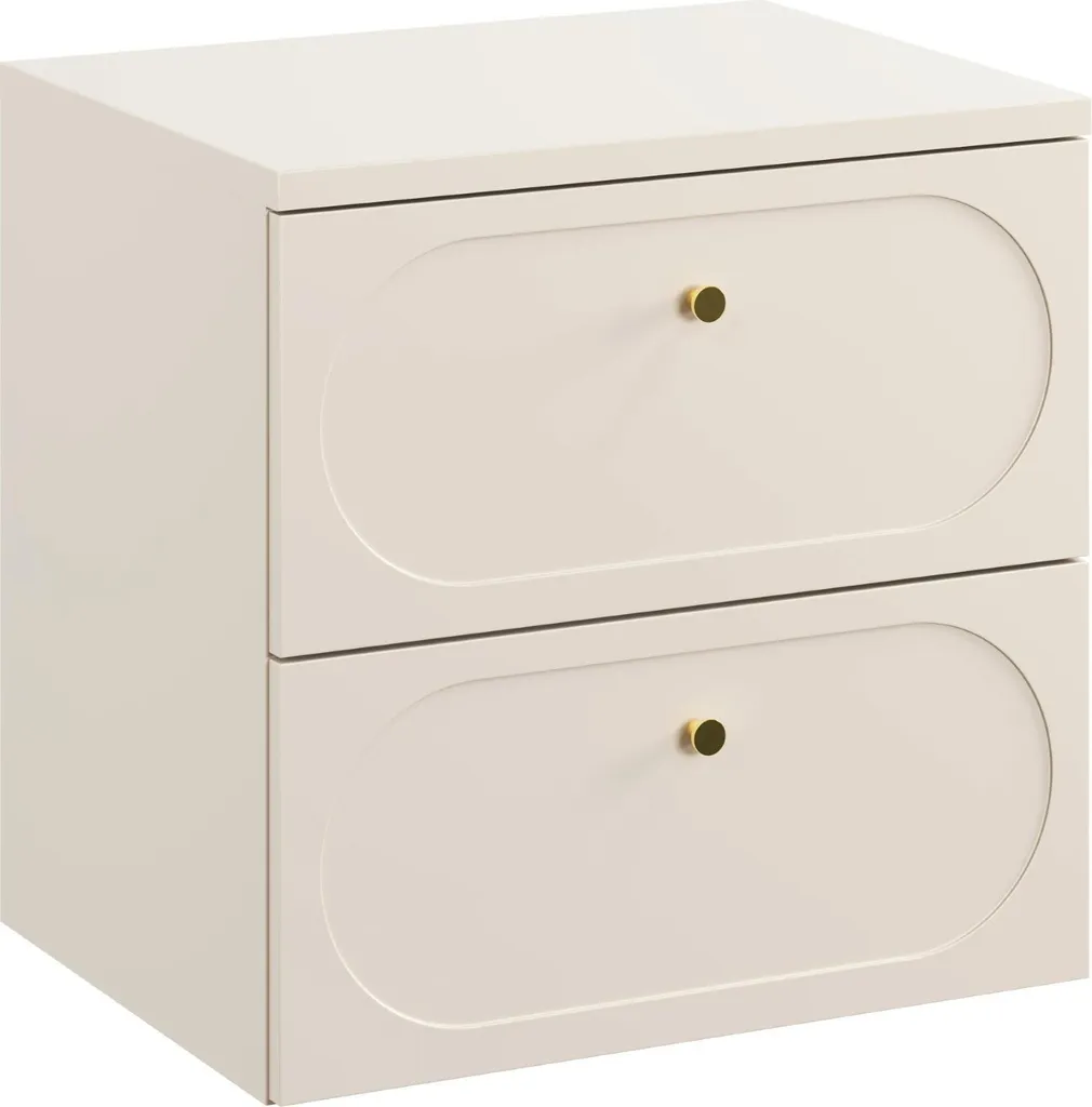 Armoire de Bain 60 cm Beige Sable avec Plateau contre l'Humidité