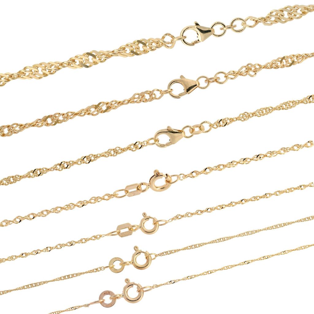 Goldkette Singapurkette Halskette Breite 1,0 mm 50 cm 333-8 Produktbild 