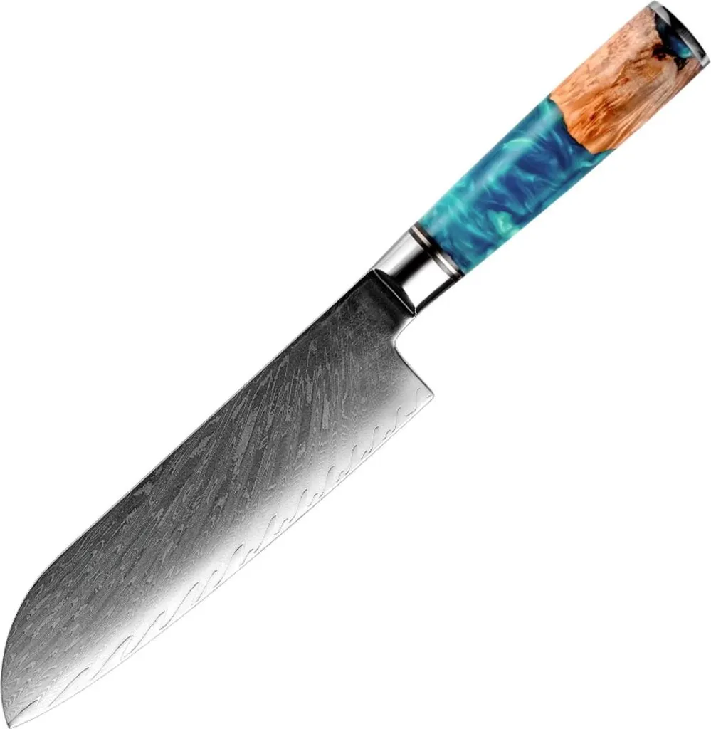 Eccellenza in Cucina: Coltello Santoku Damasco SH-39329 Blu Premium