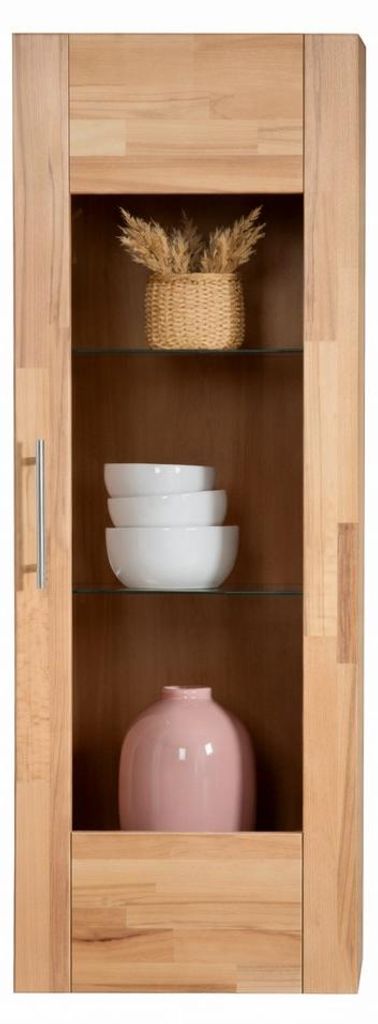 Hängevitrine 42x31x115 Vitrinenschrank Kernbuche teilmassiv #4272