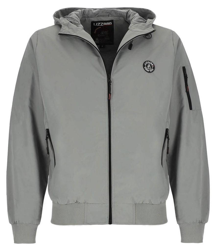 Lizzard Sports Herren Sommerjacke - Unifarbene leichte Jacke mit Kapuze in Grau Größe 3XL
