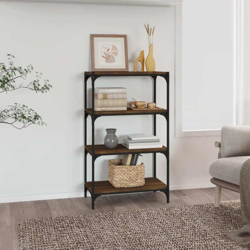 Maison Exclusive - Bücherregal Braun Eichen-Optik 60x33x100 cm Holzwerkstoff Stahl