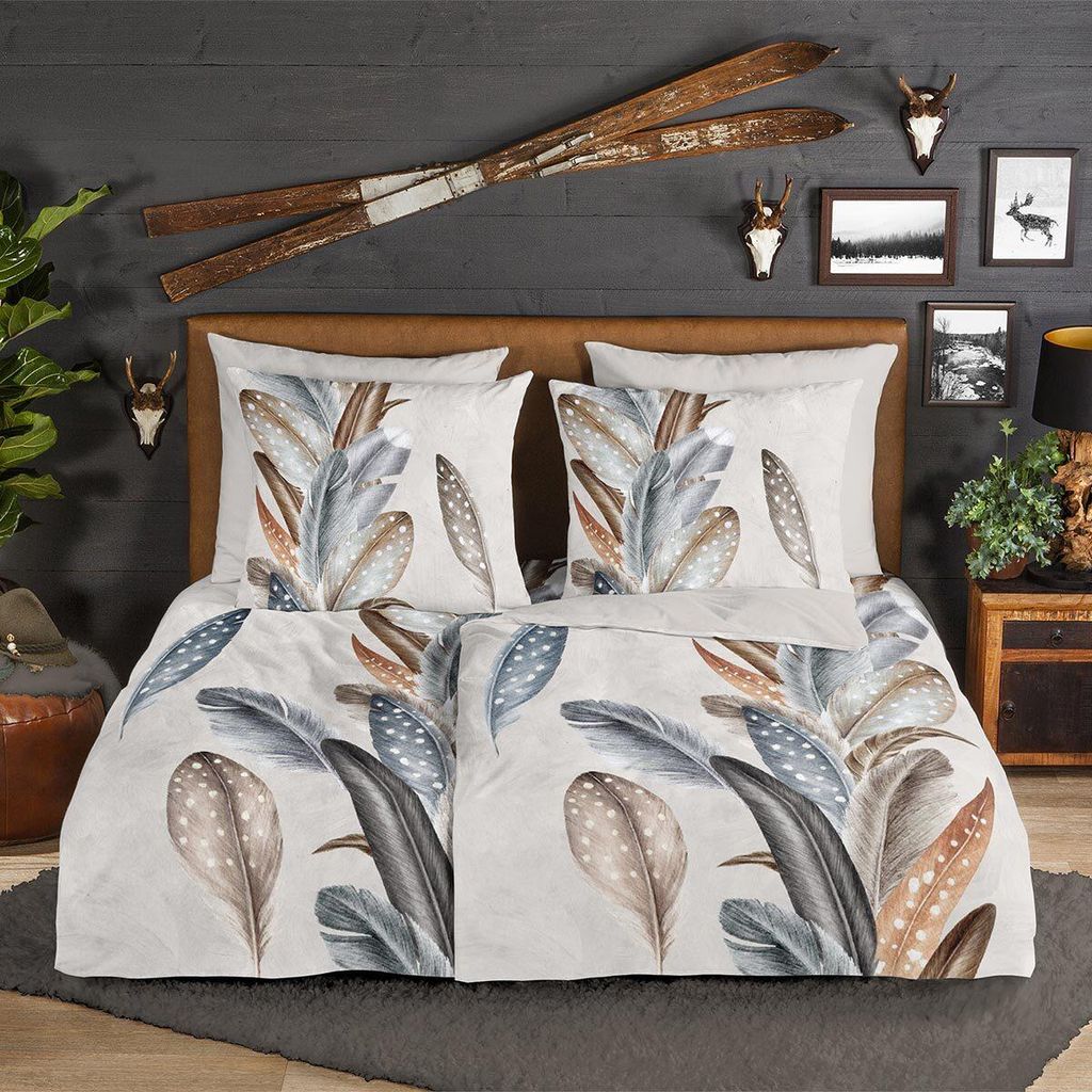 Traumschlaf Flanell Bettwäsche Federn 135x200 cm + 80x80 cm