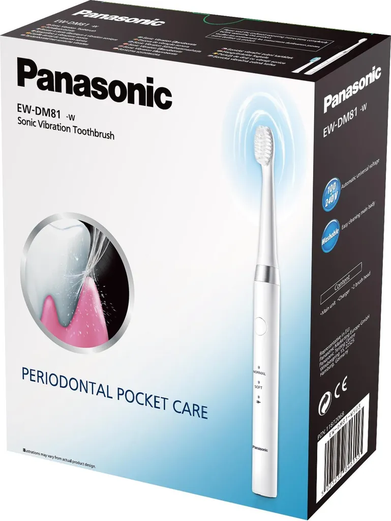 Panasonic | Spazzolino | EW-DM81 | Senza filo | Per adulti | Numero di testine incluse 2 | Numero di modalità di spazzolamento 2 | Bianco