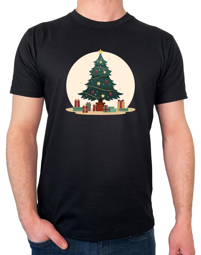 Huuraa Herren T-Shirt Weihnachtsbaum Tannenbaum 3XL Black Bio Baumwolle Fairtrade Herrenshirt Geschenkidee