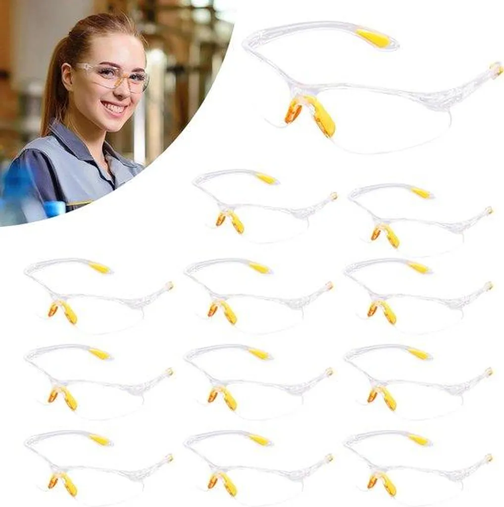 Lunettes de sécurité anti-glisse transparentes lot de 12 anti-reflet