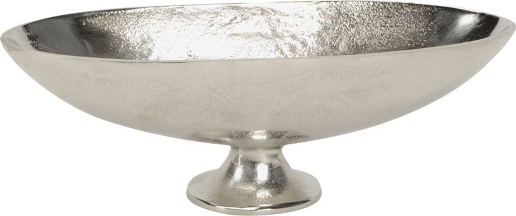 Ovale Dekoschale OFFICE silber mit Standfuß aus Aluminium Produktbild 