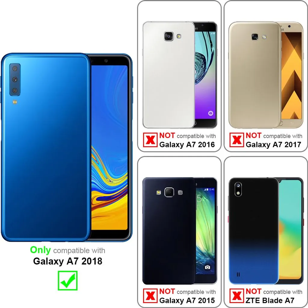 Cadorabo 3x pellicola blindata per Samsung Galaxy A7 2018 pellicola protettiva in vetro temperato trasparente screen protector - 2