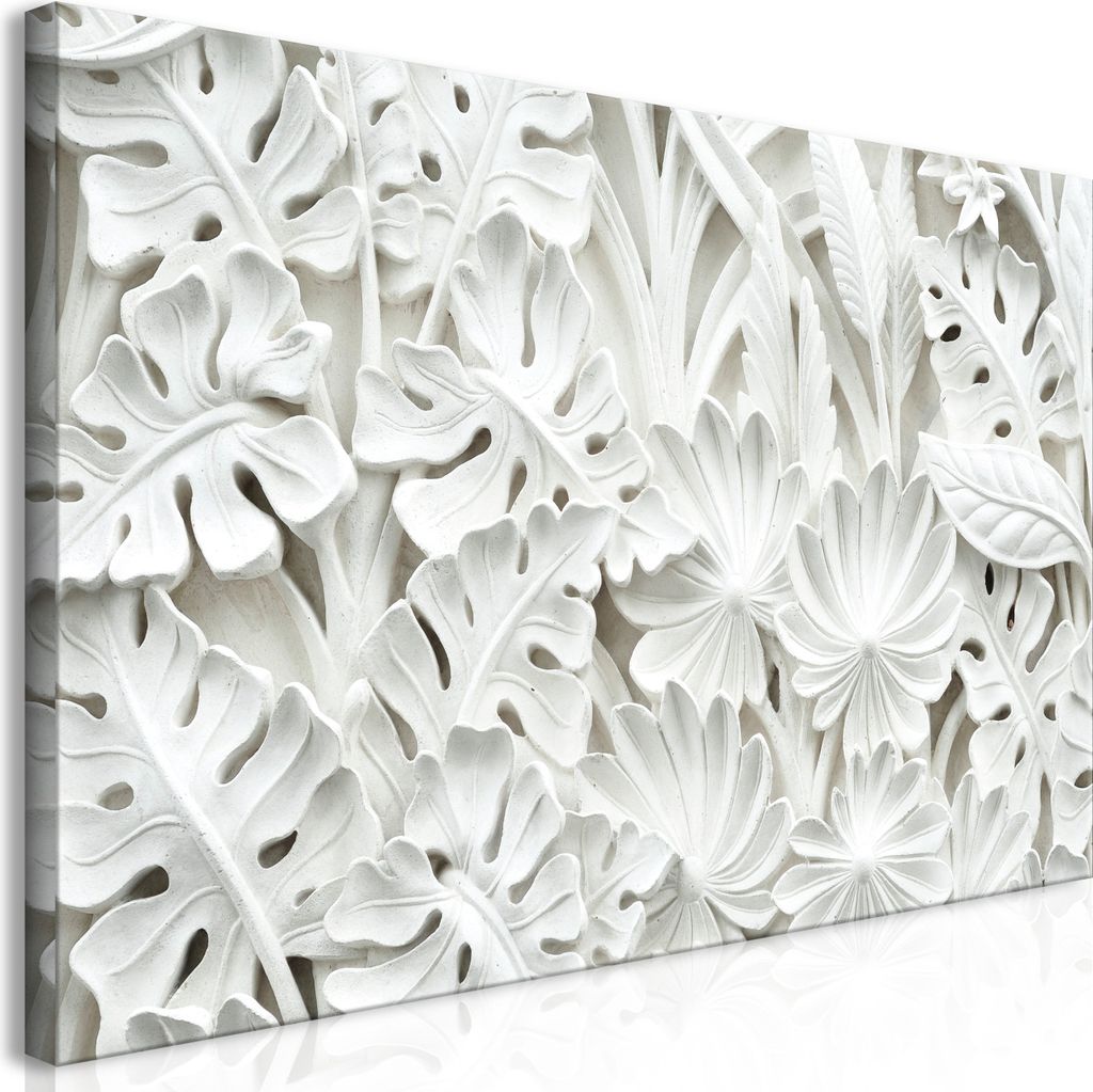 Vlies Leinwandbild - Alabaster Garden (1 Part) 70x35 cm Blätter f-B-0315-b-a