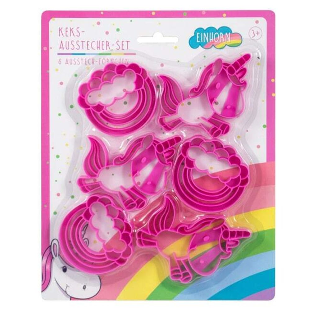 Einhorn Ausstechformen auf Blisterkarte