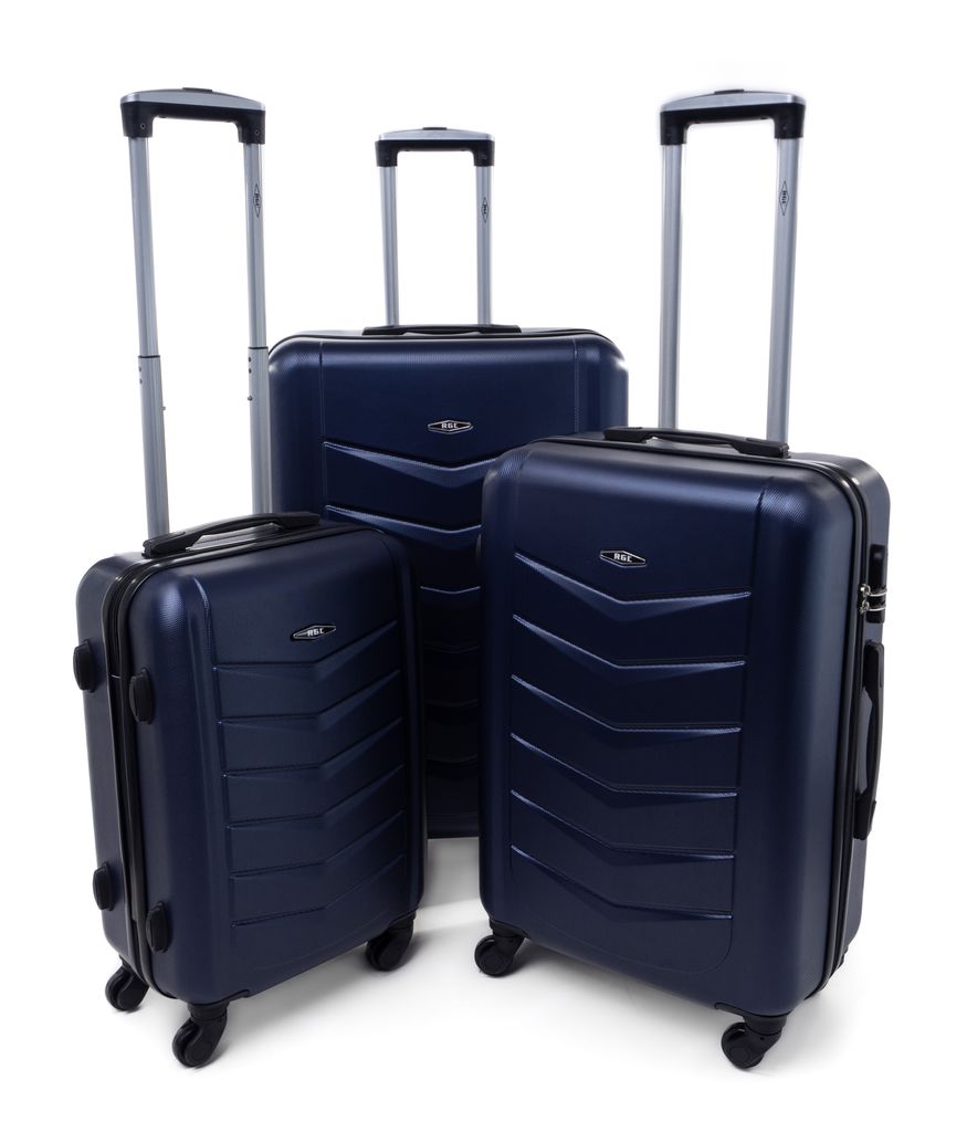 RGL 520 Kofferset Trolleyset ABS+ Hardcase 3-teilig 3in1 XXL XL L Farbe: Dunkel Blau