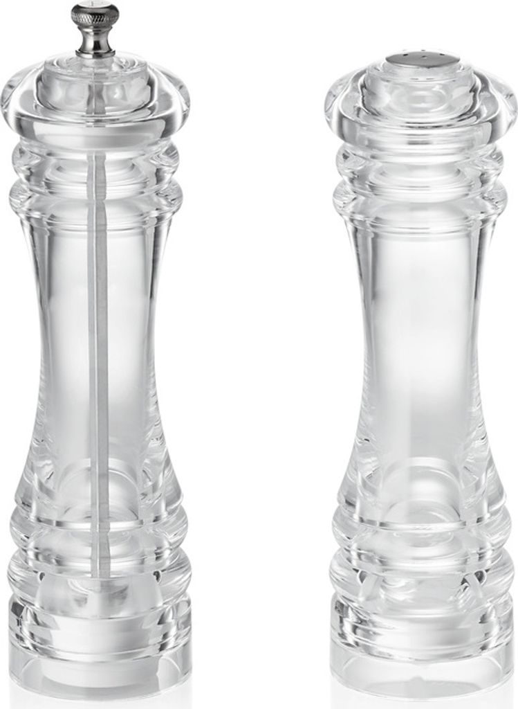 Salzstreuer und Pfeffermühlen Set Acryl, 20,5 cm Classic Mill Keramikmahlwerk