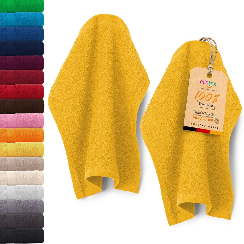 EllaTex PARIS 2er Set Seiftücher 30x30 cm – 100% Baumwolle, Produktbild 