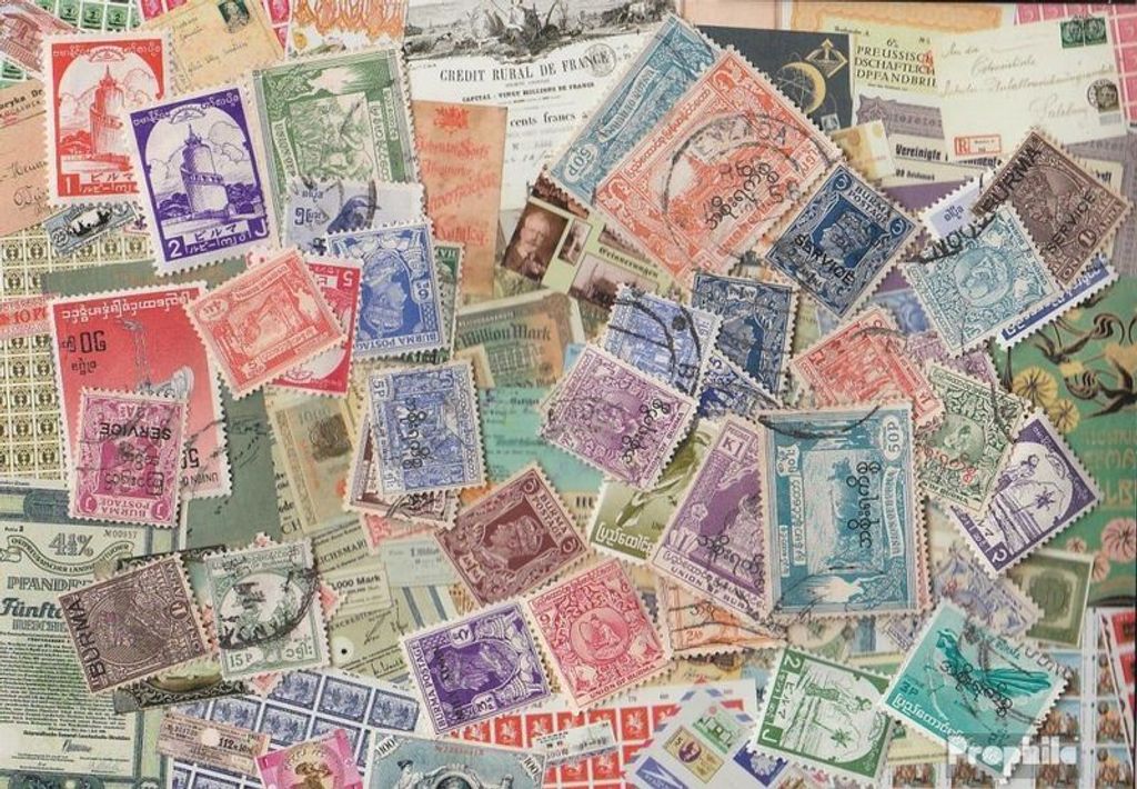 Briefmarken Birma 200 verschiedene Marken
