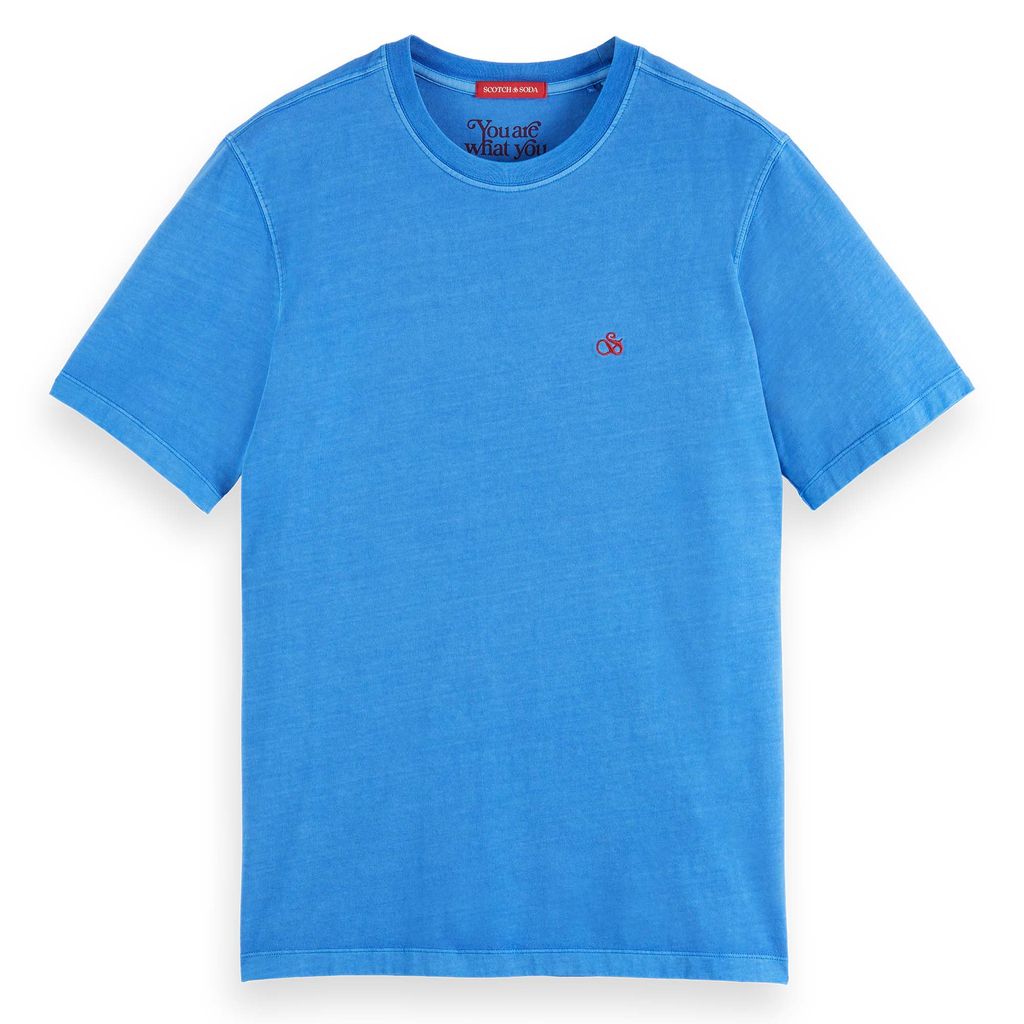 Scotch & Soda Shirt Kurzarmshirt mit Rundhalsausschnitt und Logo-Print im Regular Fit