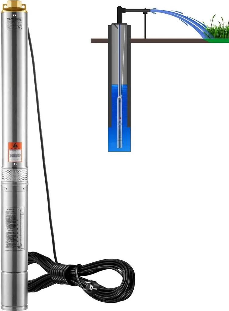 Pompe à eau de forage 1100W inox pour puits profonds - Refoulement 105m