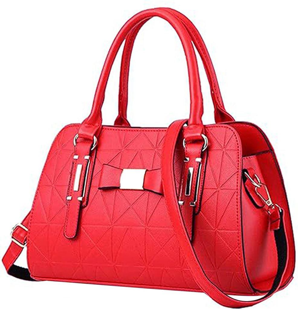 MODFU Handtaschen, Damen Handtasche mit Schleife, Modische Prägung, Große Kapazität, Schultertasche & Henkeltasche, Alltag, Shopping, Elegant, S...