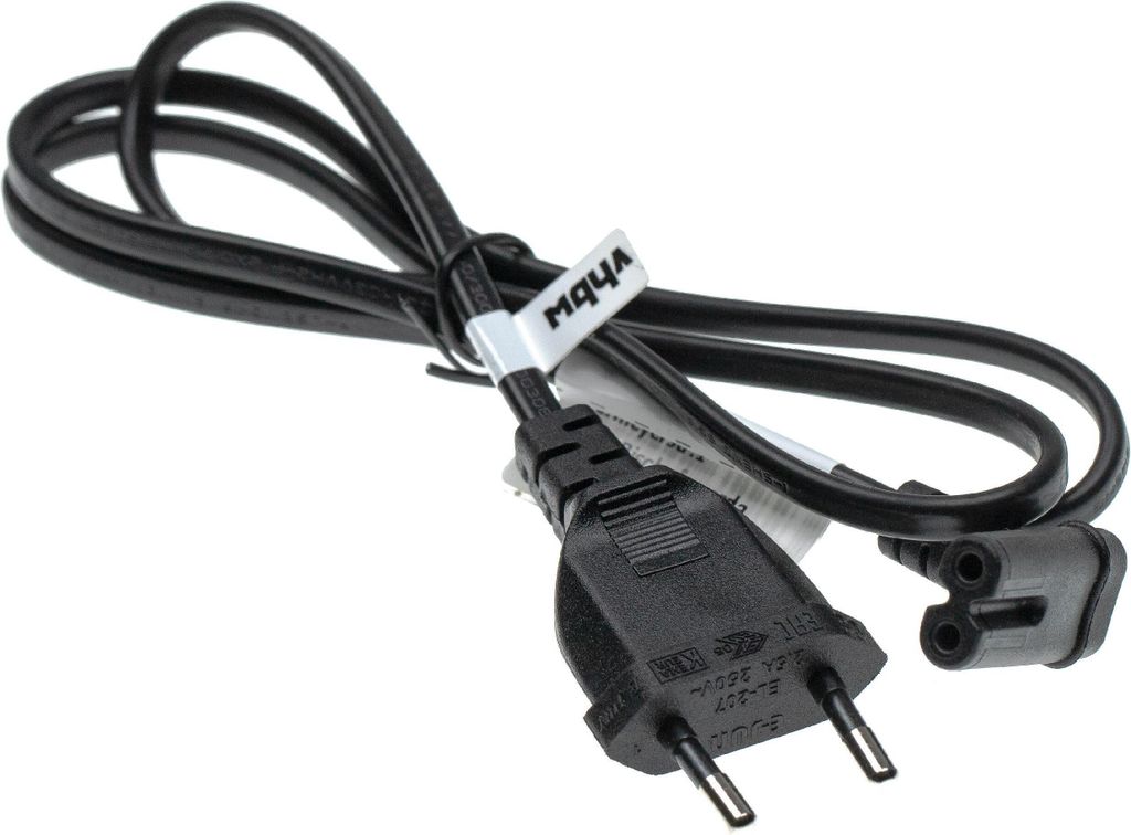 vhbw Netzkabel Schutzkontaktstecker Ersatz für Samsung UN55HU8700 für Kaltgeräte z.B. PC Monitor Computer Drucker - C7 Buchse, 1 m, 90° Gewinkelt