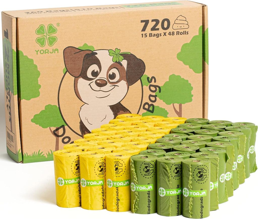 Hundekotbeutel biologisch abbaubare kotbeutel für hunde, 720 Stück, auslaufsicher,extra groß,dick und stark
