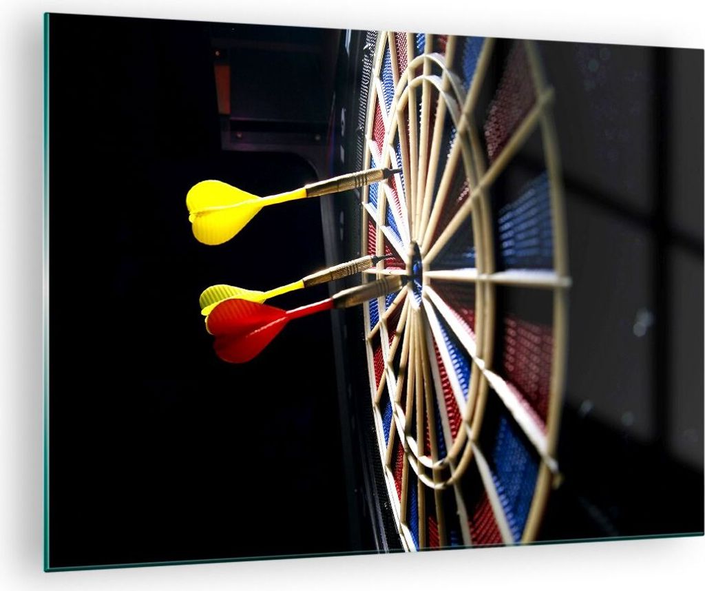 Bilder auf glas - Pfeil Darts Spaß Schild - 70x50cm - Produktbild 