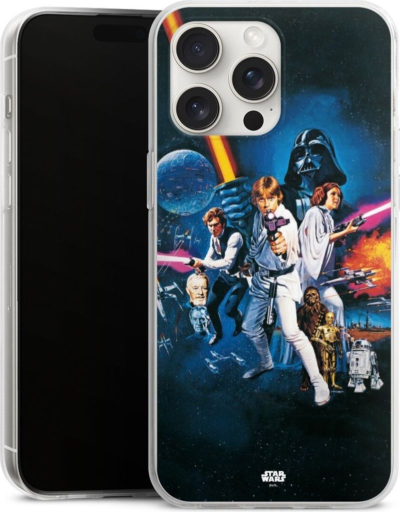 DeinDesign Handyhülle für Apple iPhone 15 Pro Max Silikon Hülle Case Smartphone Schutzhülle Episode IV Fanartikel Star Wars