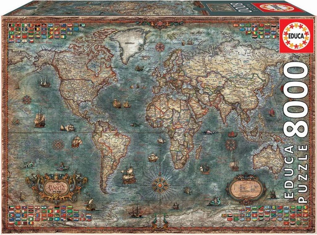 Educa Puzzle 9218017 - Historická mapa světa - 8000 dílků Obrázek produktu 