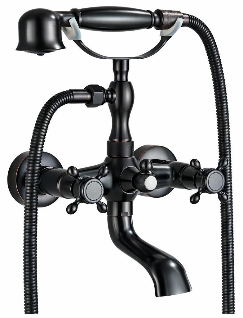 Ari Retro Badewannenarmatur Wandmontage Schwarz Antik Mit Produktbild 