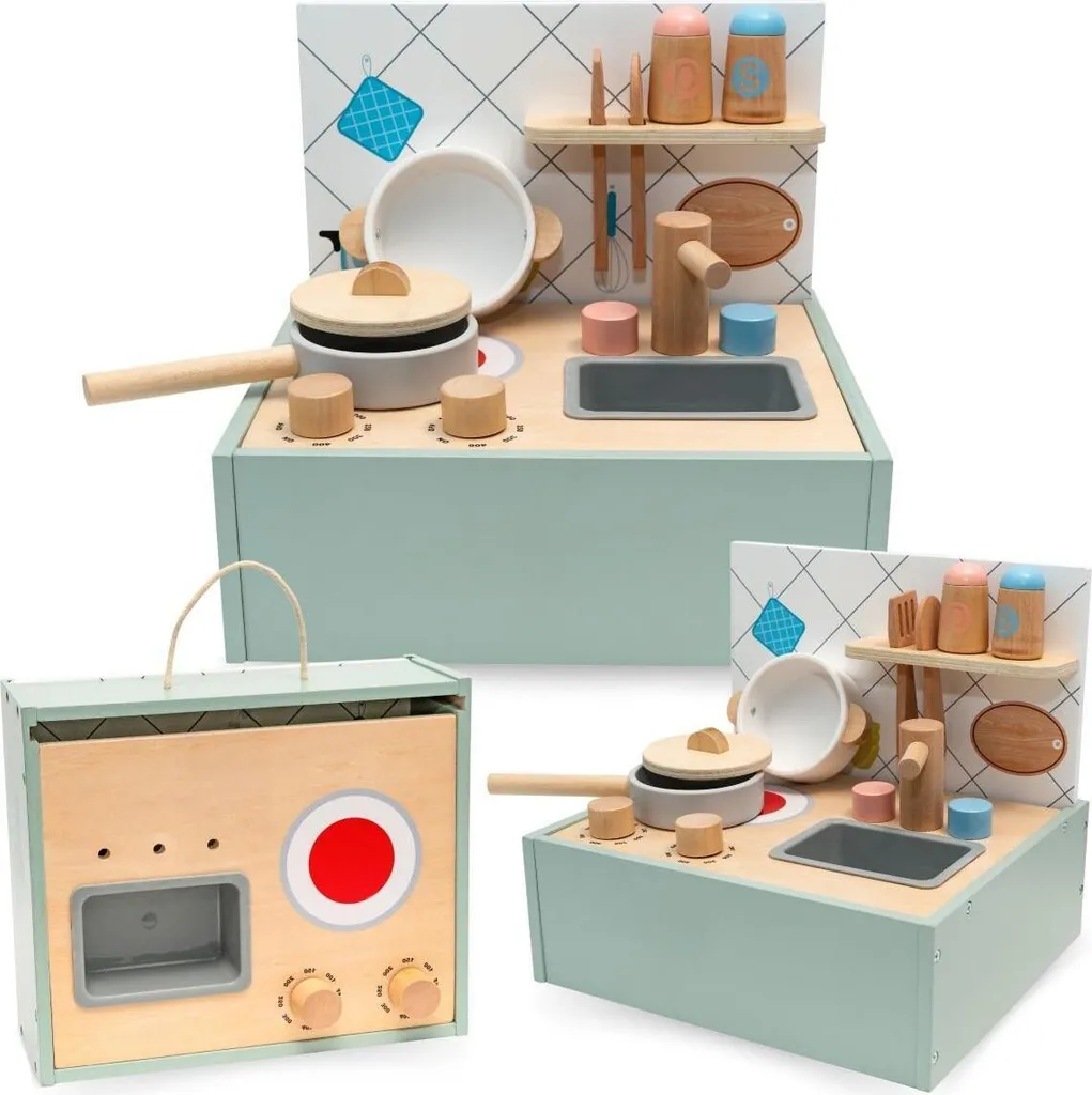Petite cuisine en bois compacte pliable pour petit espace enfant