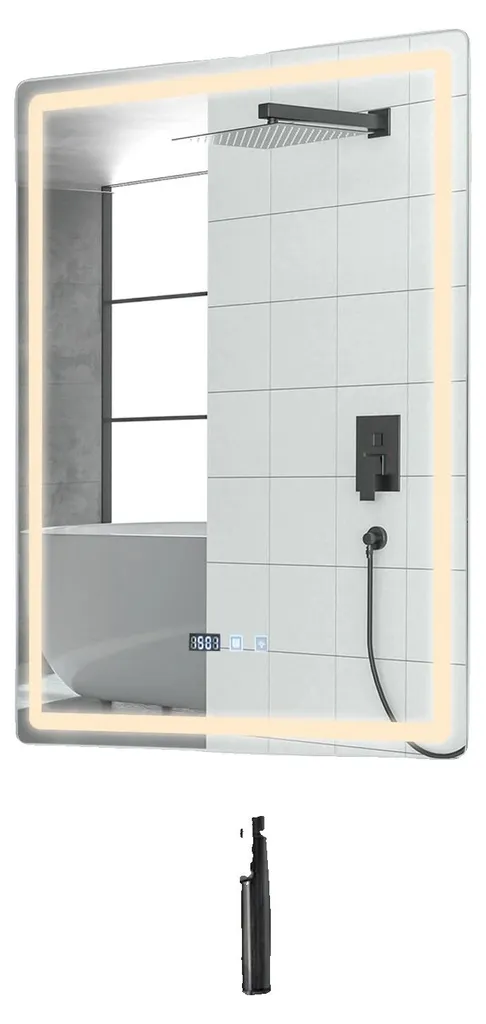 Miroir LED tactile IP54 réglable 50x70 cm pour un éclairage de précision