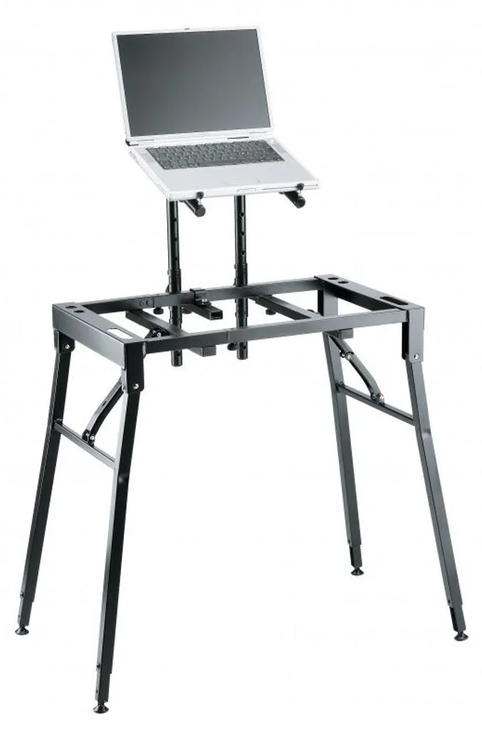 K&M 18950 Table Pliante pour Clavier Robuste en Acier Noir Réglable - 2
