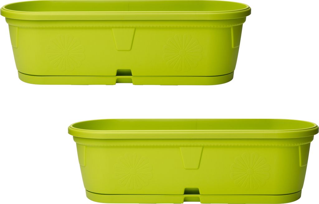 2x Blumenkasten länglich 50cm hellgrün Produktbild 