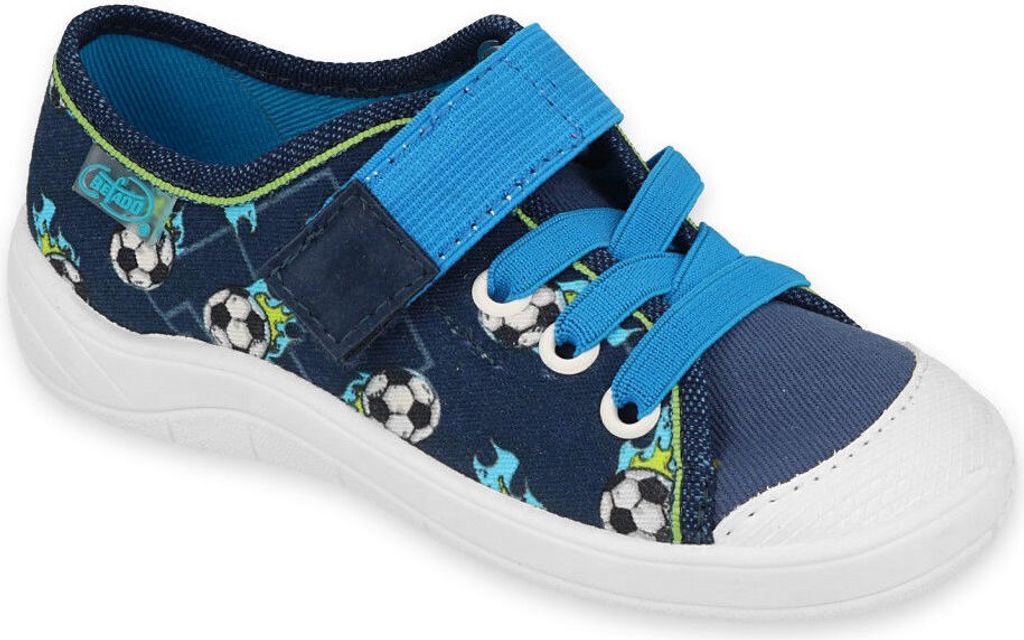 Canvas-Sneaker Befado Tim 251Y192 blau mit Fußbällen