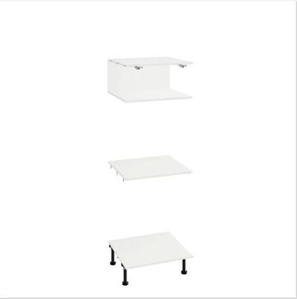 PICCANTE Smart Bodenpaket zu Midischrankkorpus 1 Schubkasten und 2 Auszüge SOFT WHITE Clickmontage Nr. 42""