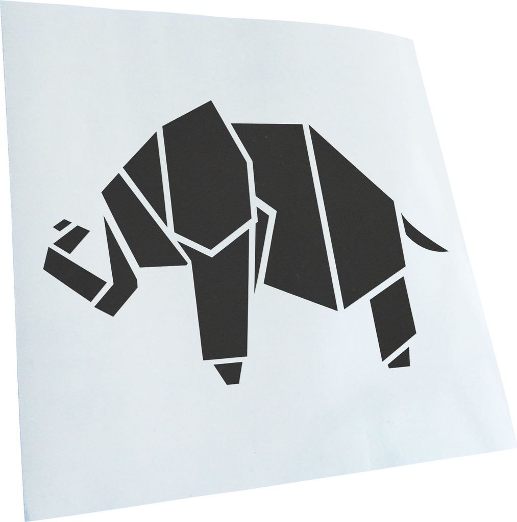 Kiwistar - Autoaufkleber - Papierfalten Elefant - Dunkelgrau - 24x16cm - Aufkleber für Auto, Laptop, Fahrrad, LKW, Motorrad mehrfarbig JDM Decal R...