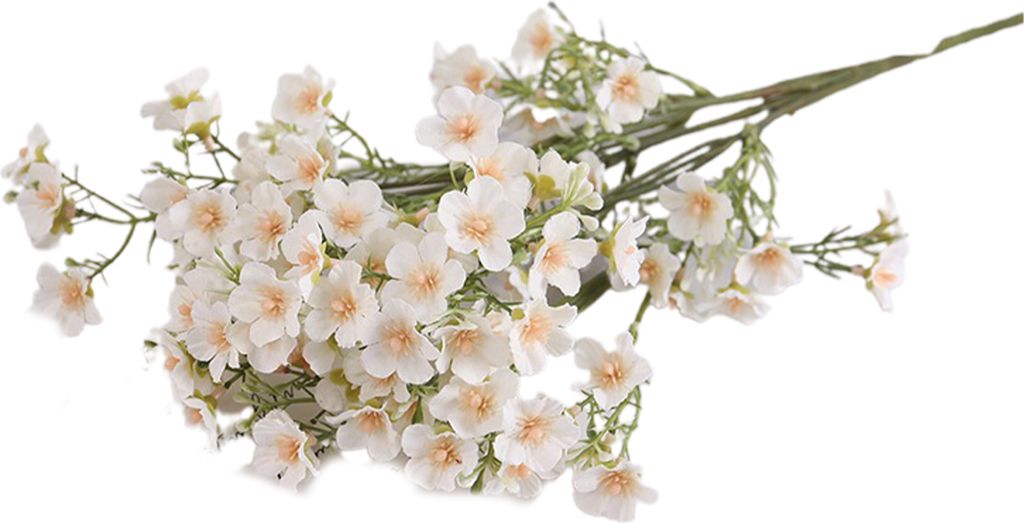 künstliche Blumen üppige Frühlingsdekoration lebendiger Farbgyps Gypsophila Seidenblumen Bouquet für Zuhause-Weiß