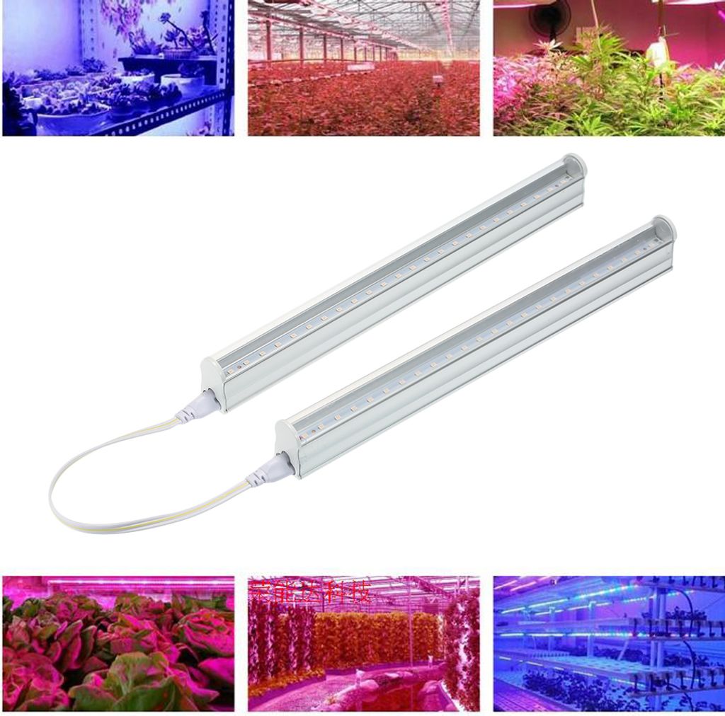2er-Pack LED wachsen Lichtstreifen 5W T5 Tube LED fuer Pflanzen mit hoher Leistung wachsen Lichter fuer Gewaechshauspflanzen wachsen Shelf US-Stecker