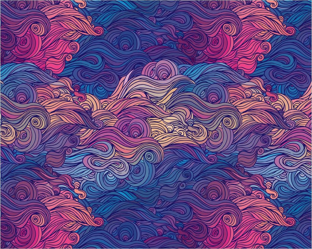Wallario Poster - Fantasievoller Wirbel, Kunstdruck Größe: 40 x 50 cm