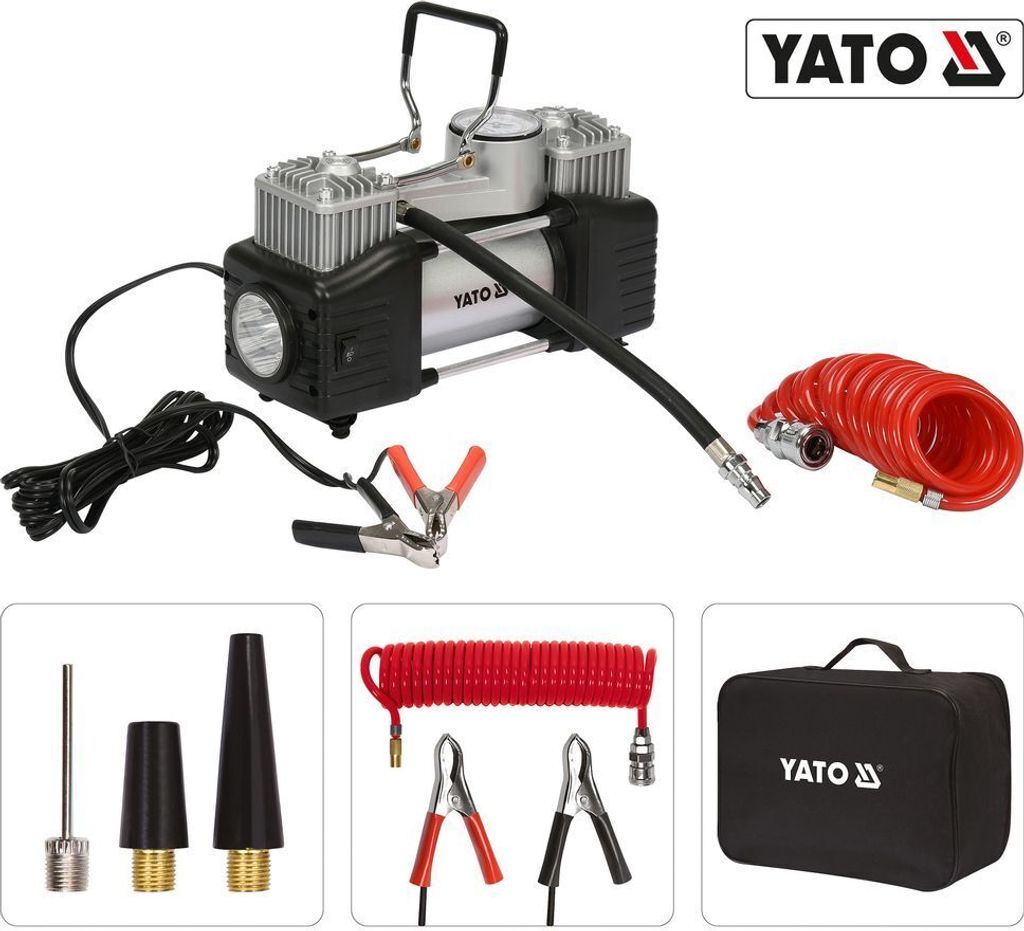 YATO Mini Luftkompressor inkl. LED 12V 250W Produktbild 1