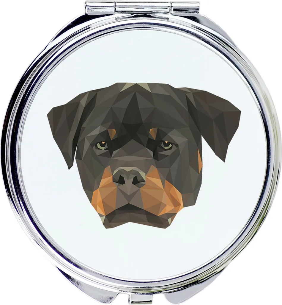 Specchio Tascabile Design Geometrico Rottweiler Art-Dog