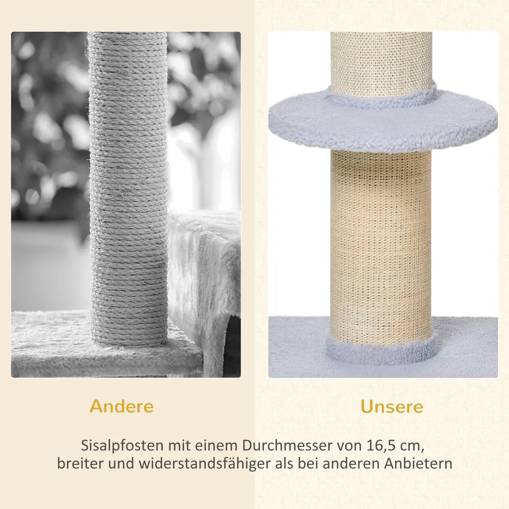 Arbre à chat compact pour petit appartement avec griffoir intégré
