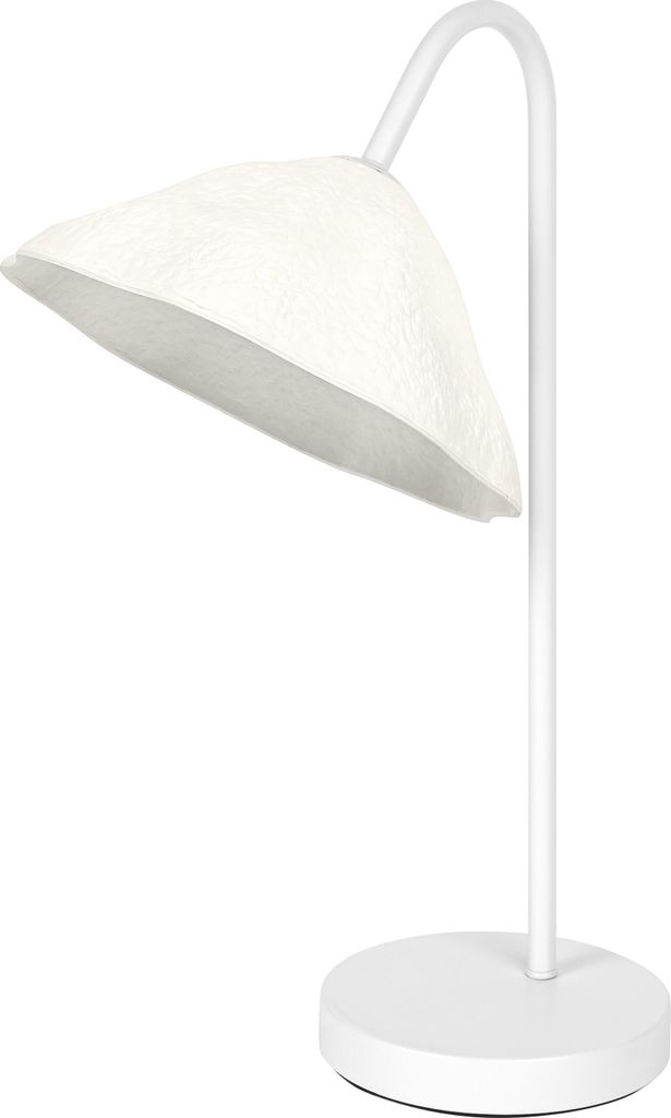 OSRAM Tischleuchte Decor Lotus Leaf weiß aus Metall und Pappmaschee, E14, dimmbar, 219 mm Länge, Leuchtenschirm aus recyceltem Material, nachhalt...