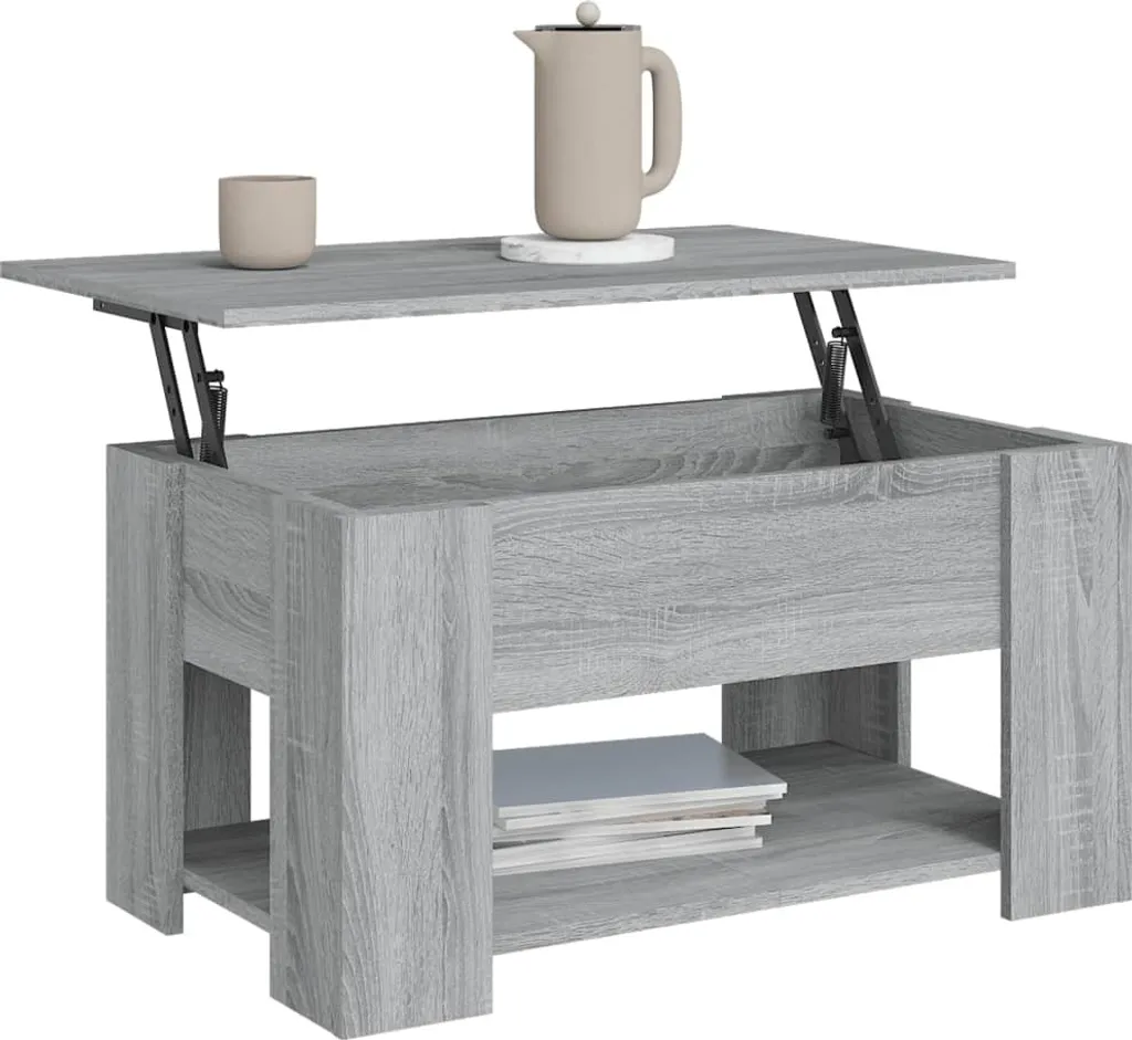 Tavolino Grigio Sonoma vidaXL - Arredo Salotto Pratico 79x49x41cm - 4