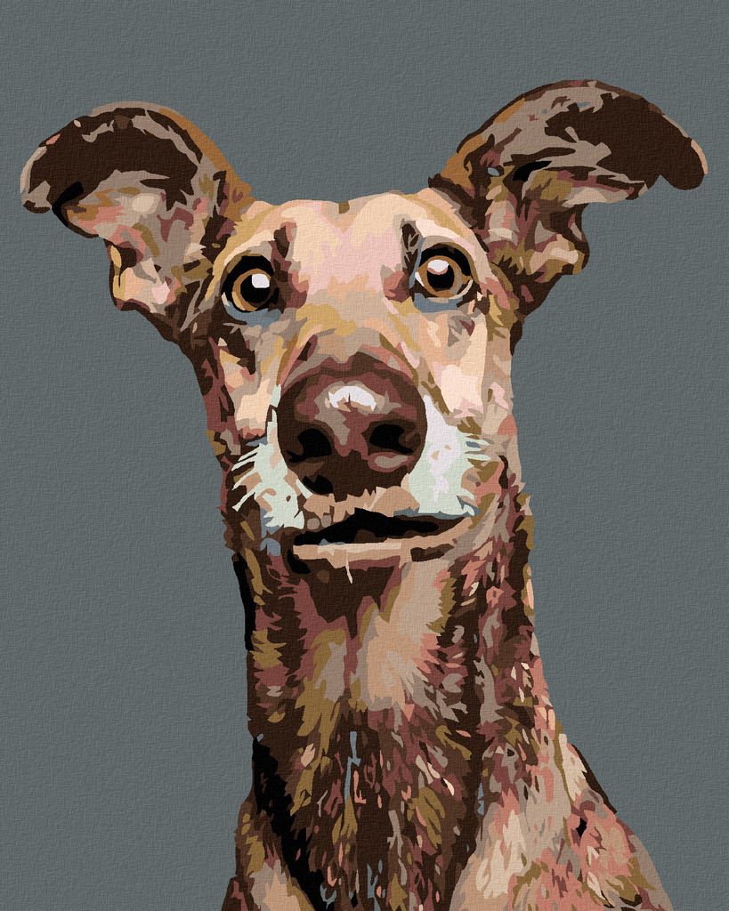 Diamondi - Diamond painting - HUND MIT GESPITZTEN OHREN, 40X50 cm, mit Keilrahmen (bereits gespannt)