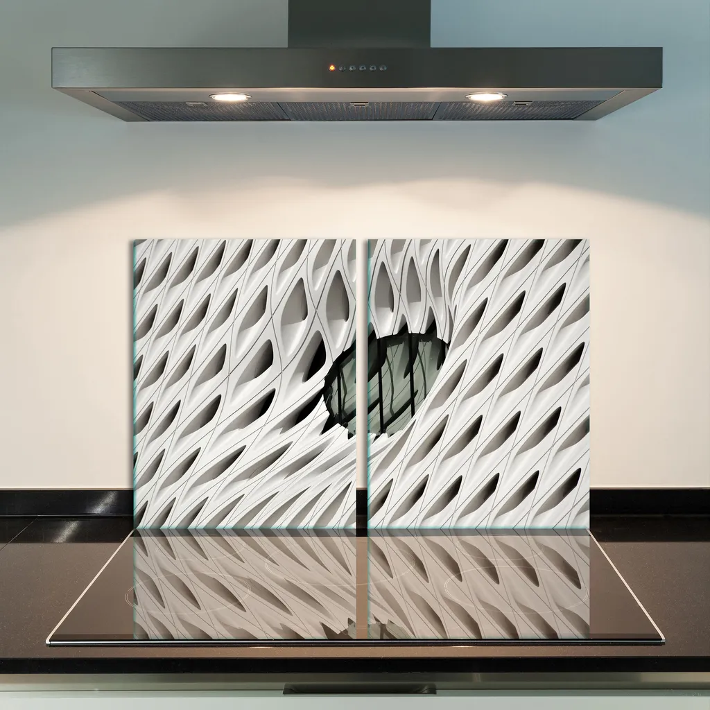 Piastra Copertura Fornelli 2x 40x52 Bianco Astratto | Protezione Top - 11